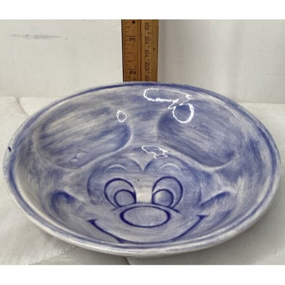 Vintage Mickey Mouse Walt Disney Ceramic Wall Hanging Plaque Plate Blue Rare - Picture 4 of 4